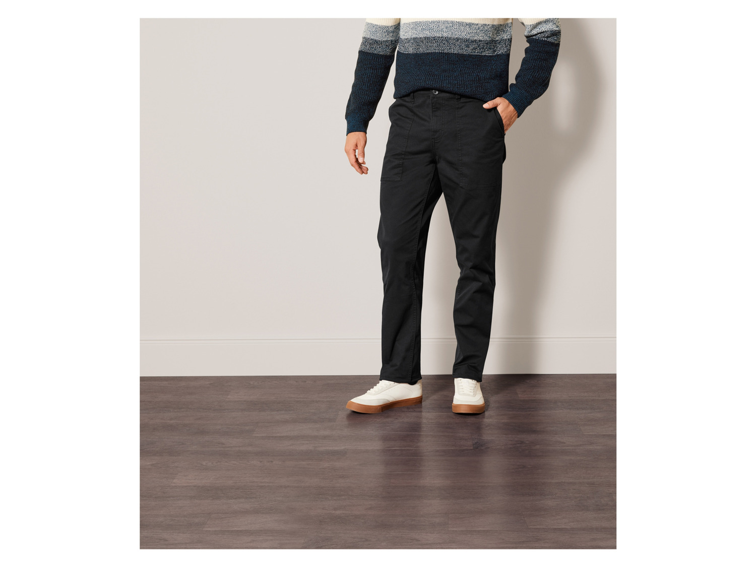 Pantalon Chino Homme Livergy Gris, Taille 30x33, Coton, Très Bon état