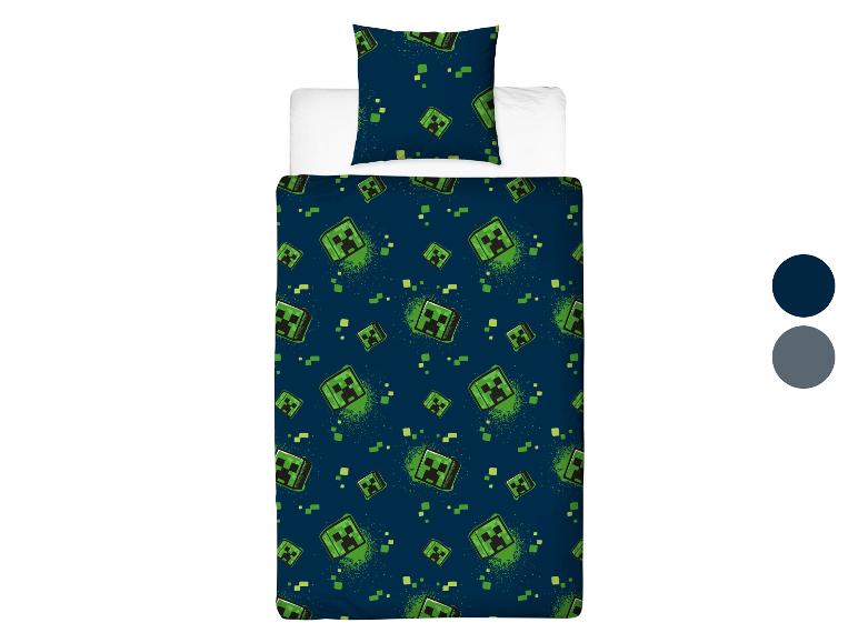 Parure de lit Minecraft : housse de couette et taie d'oreiller au motif Creeper.