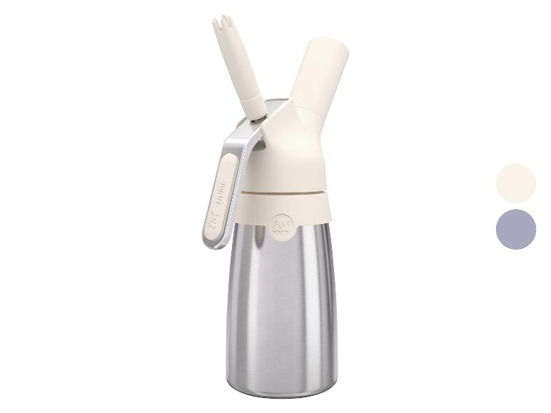 Siphon à crème fouettée en acier inoxydable avec détails crème