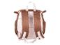 Sac à dos marron pour enfant, vue arrière.