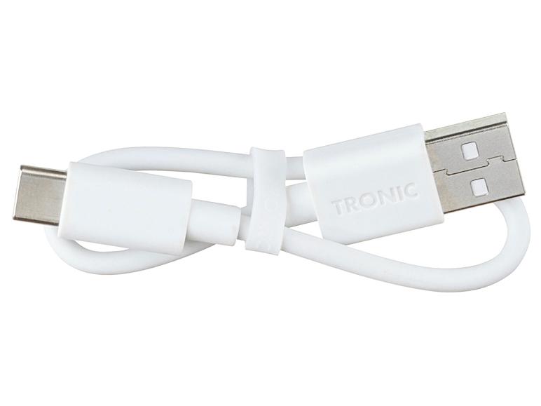 Un câble USB Type-C vers USB blanc de la marque TRONIC.