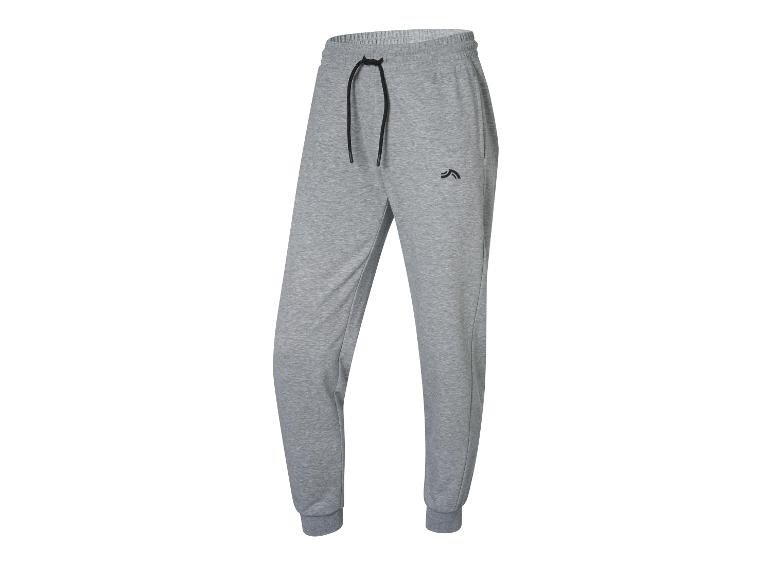 Pantalon de survêtement gris pour homme avec cordon de serrage et logo.