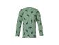 Haut vert à manches longues pour enfant avec motif dinosaure.