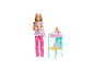 Coffret Barbie pédiatre avec poupée et deux bébés