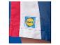 Shorts Lidl bleu, blanc et rouge.