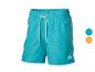 Short de bain turquoise avec cordon blanc et logo.