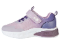 Chaussures de sport violettes pour enfants avec fermeture auto-agrippante.