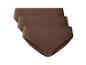 Trois culottes marron pour femmes empilées