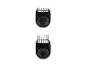 Deux accessoires noirs pour tondeuse à cheveux avec longueur réglable.