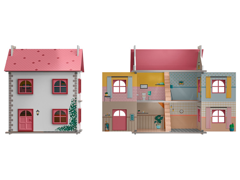 Aller en mode plein écran : Playtive Maison de poupée en bois Cabinet, trois étages - Image 18