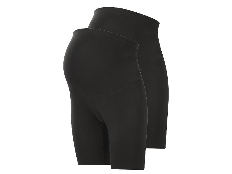 Deux shorts cyclistes de maternité noirs à taille haute