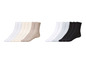 Un ensemble de 12 paires de chaussettes en blanc, beige, gris et noir.