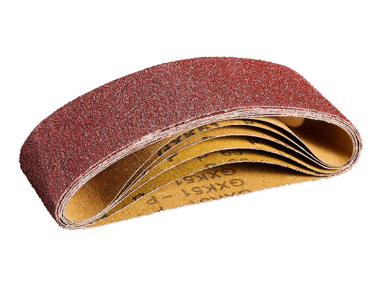 Bandes abrasives brunes, roulées.