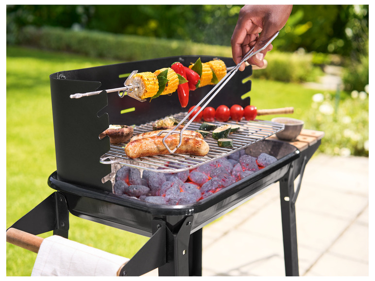 Aller en mode plein écran : GRILLMEISTER Chariot-grill GGW 84 B1, avec étagère en bois - Image 2