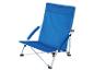 Chaise de plage pliante bleue avec cadre blanc