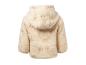 Veste bébé en polaire teddy crème avec capuche et imprimé ours, vue arrière.
