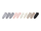 Dix paires de chaussettes courtes de couleurs et motifs variés.