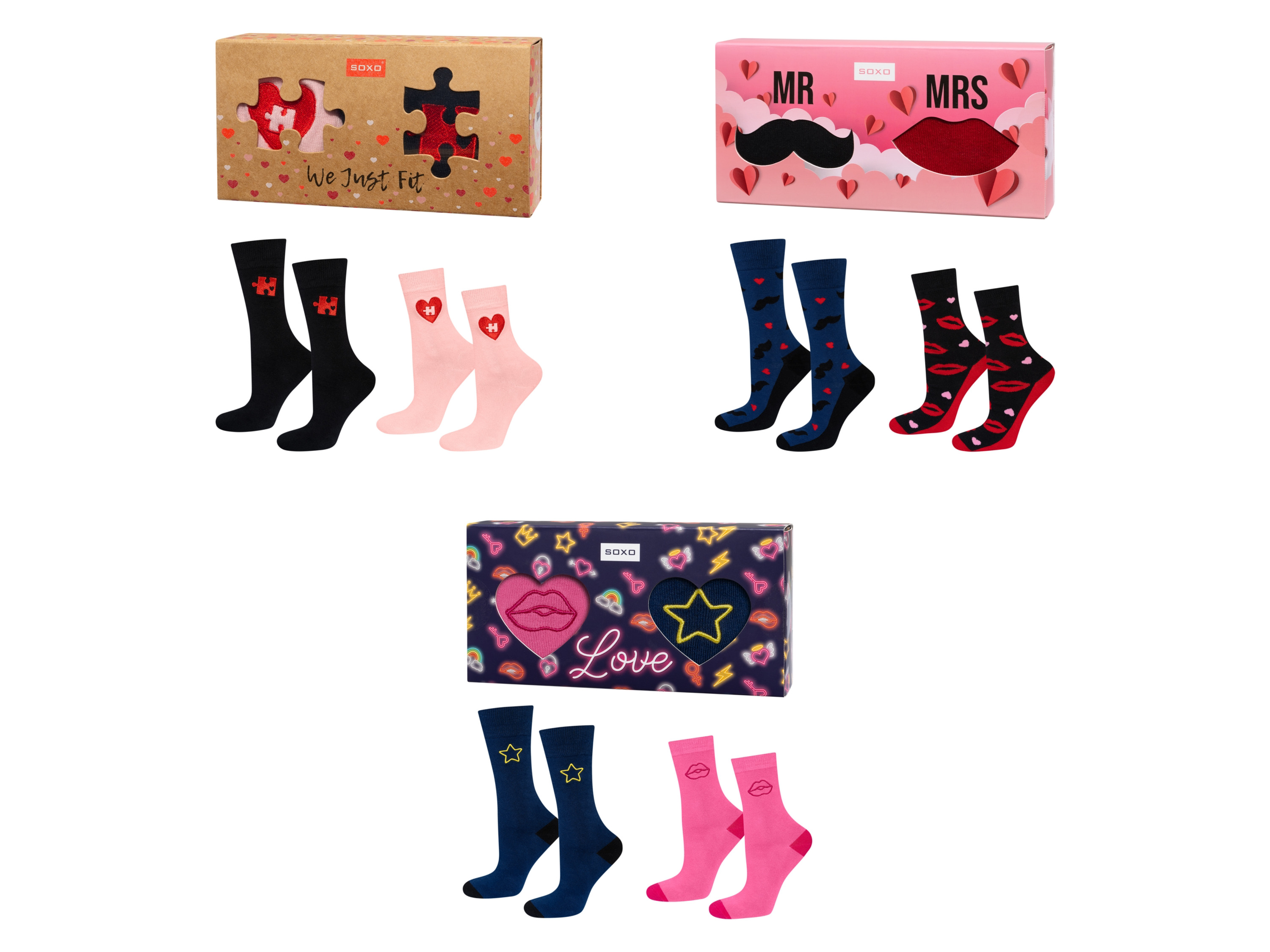 Soxo Lot de 2 paires de chaussettes femme