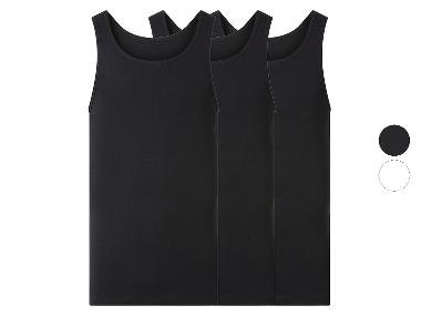 ESMARA MEN Lot de 3 débardeurs côtelé pour hommes
