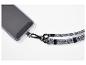 Coque de téléphone transparente avec cordon de cou noir et blanc