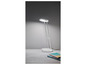 Une lampe de bureau moderne et blanche avec un bras flexible.