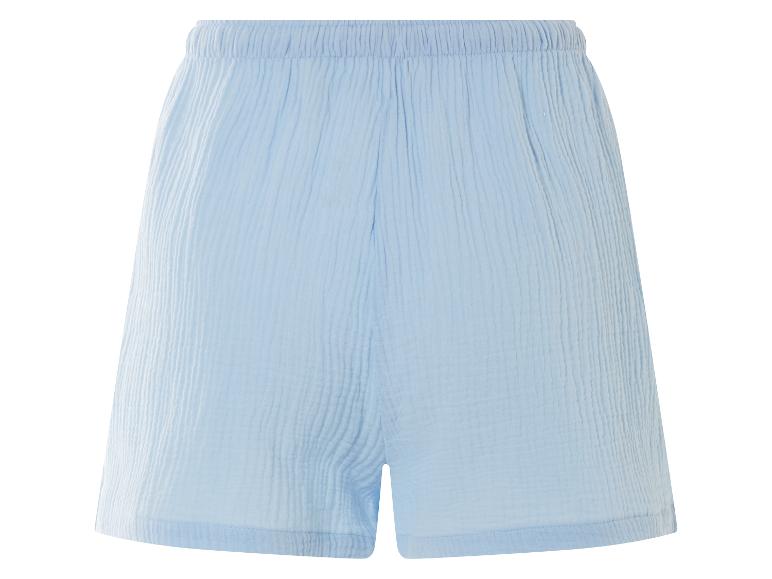 Shorts en gaze de coton bleu clair.