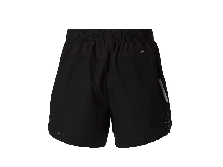 Short de course noir pour homme avec taille élastique et poche arrière zippée