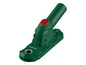 Un embout d'aspirateur Parkside vert avec un bouton rouge.