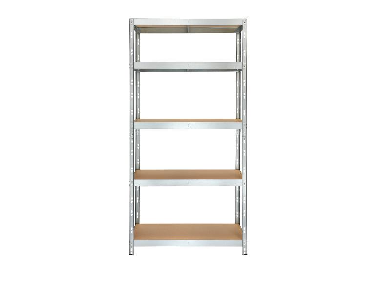 Étagère métallique à cinq niveaux avec étagères en bois