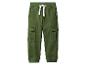 Pantalon cargo vert pour garçon avec cordon à la taille.