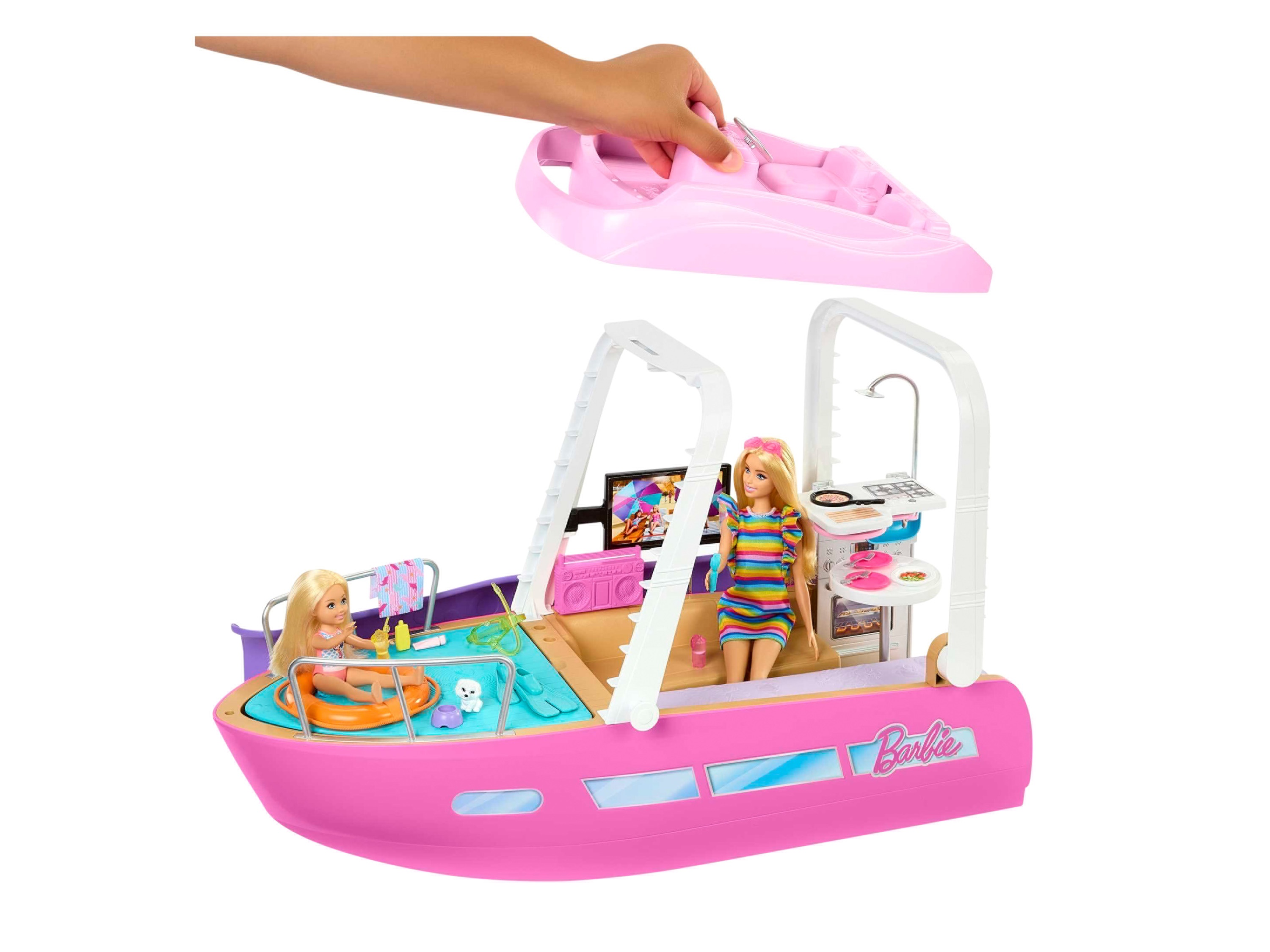 Coffret Poupée Barbie Bateau De Rêve – 7 Espaces De Jeu, 20 Accessoires, HJV37 - vue 4