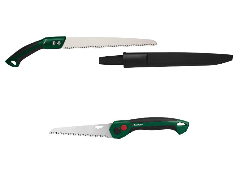 Deux scies Parkside: une avec étui et une pliable
