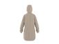 Imperméable beige à capuche, vue de dos.