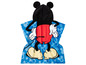 Une robe de bain bleue à capuche pour enfants avec un imprimé Mickey Mouse.