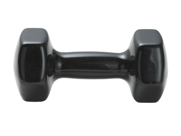 Haltère noir avec une finition brillante