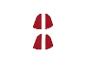 Quatre cales de nivellement rouges avec les inscriptions 'TOP' et 'BOTTOM'.