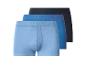 Lot de trois boxers en coton côtelé dans des tons de bleu, avec ceinture élastique logotée.