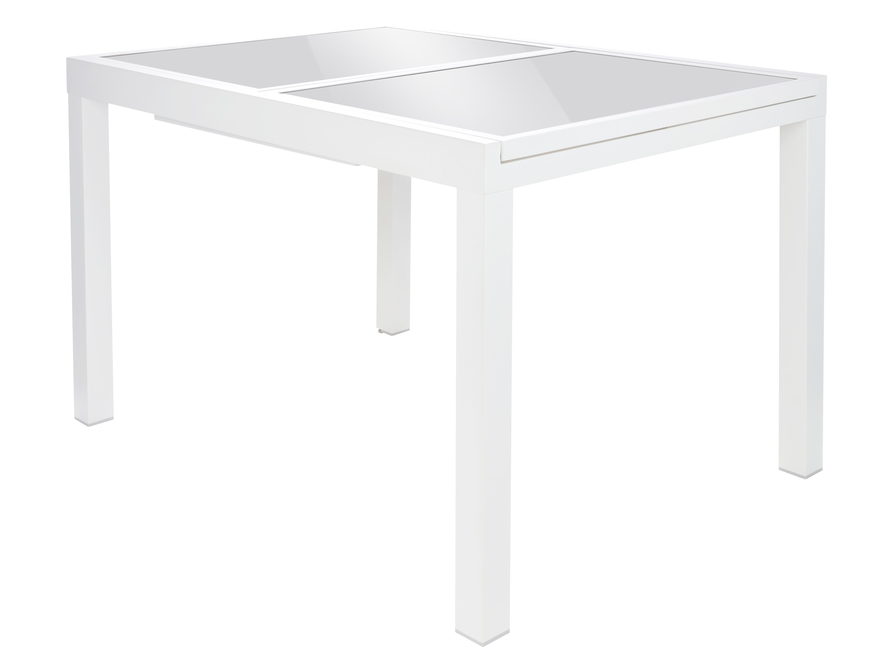 LIVARNO home Table de jardin extensible en aluminium Houston, blanc/gris clair