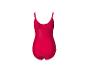 Maillot de bain une pièce rouge à fines bretelles, vue de dos.