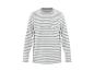T-shirt à manches longues rayé blanc avec une poche, de la marque Liversy.