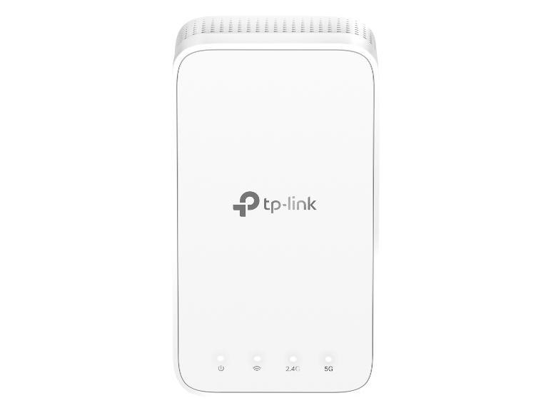 Répéteur Wi-Fi rectangulaire blanc avec voyants lumineux pour l'alimentation, le 2.4G et le 5G.