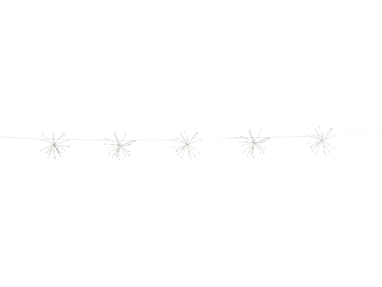 Guirlande lumineuse avec cinq lumières en forme d'étoile blanc chaud.