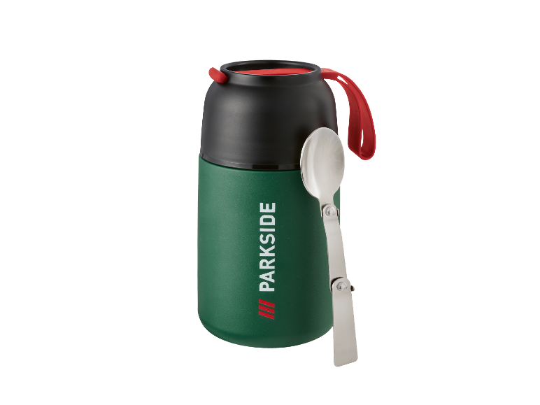 Thermos Parkside avec cuillère intégrée.