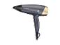 Sèche-cheveux Remington : design élégant, couleur gris foncé et or.
