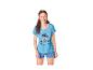 Pyjama femme avec t-shirt bleu et short imprimé Stitch