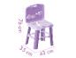 Évier de jeu Smoby violet et blanc, mesurant 76 cm de haut, 35 cm de profondeur et 43 cm de large.