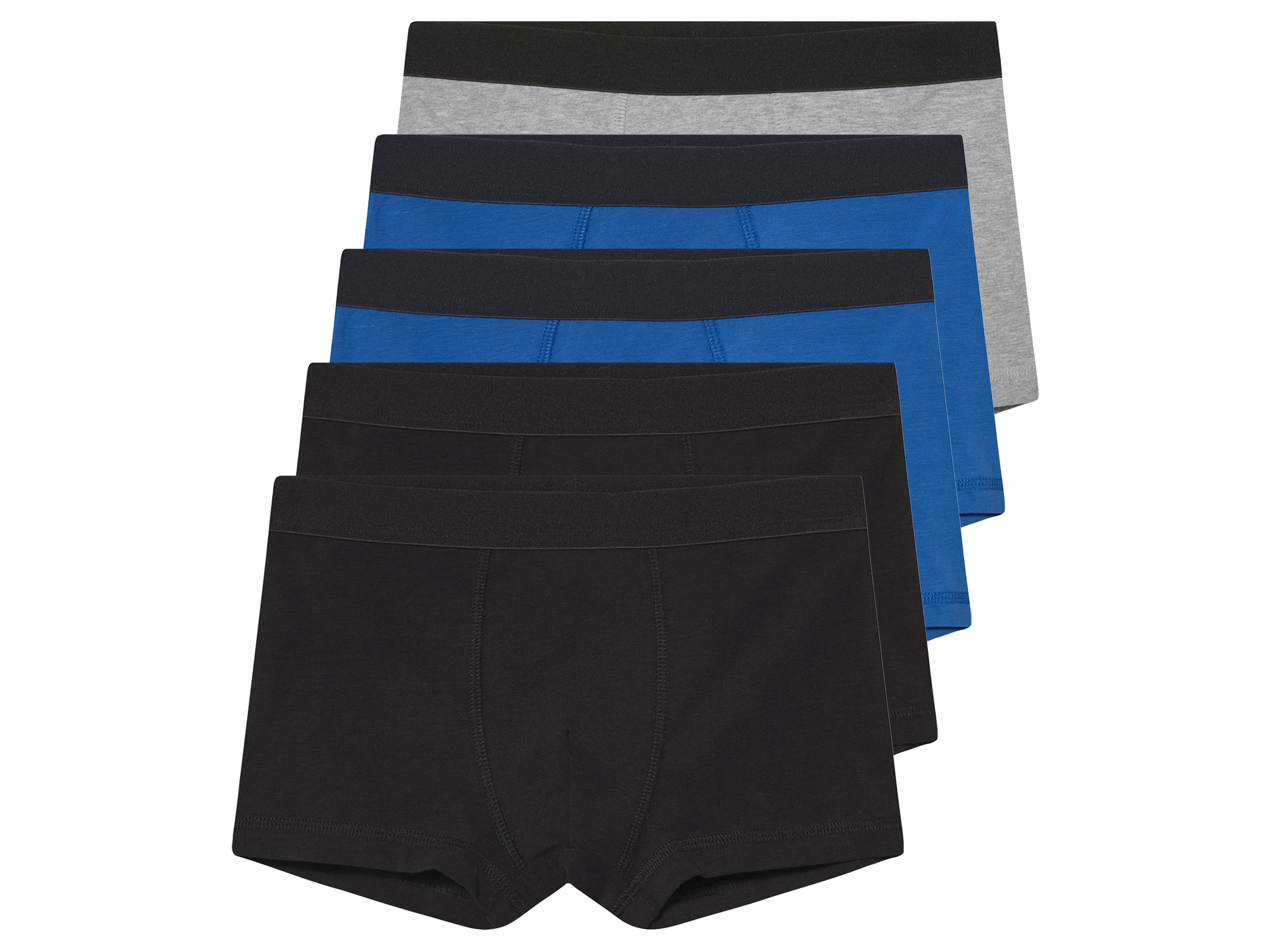 pepperts!® Lot de 5 boxers garçon (noir/bleu/gris, 8-10 ans)