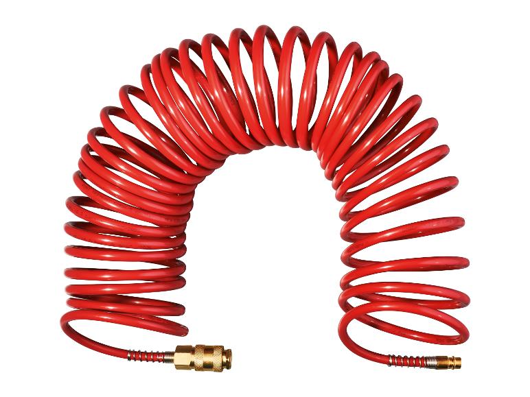 Tuyau d'air spiralé rouge avec raccords en laiton, marque PARKSIDE