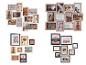 Cadres photo collage en blanc, beige et noir, avec diverses images et citations motivantes.
