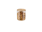 Bocal en verre avec couvercle en bambou rempli de granola.